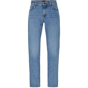 BOSS Re.Maine BC Indigoblauwe regular fit jeans voor heren, van stevig denim met gemiddelde wassing, Light/pastel Blue451, 33W / 34L