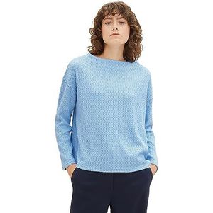TOM TAILOR Sweatshirt voor dames, 12391 - Clear Light Blue Melange, L