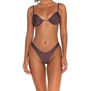FAE House - Sheridan Bikini Top - Stardust - Luxe Dames Zwemmode - Bruin - 100% Duurzame stof - Koude handwas - Maat L