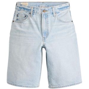 Jeans - Baggy Dad Shorts - Jeans - Effen - High Waist, Loosefit, Light Washed