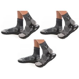 3 paar V-Toe Wool Warm Flip-Flops Grote Toe Tabi Outdoor Indoor Stijlvol Wandelen Of Casual Mannen, Vrouwen, Meisjes Of Jongens Sokken Donkergrijs