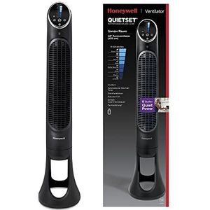 Honeywell QuietSet Tower (8 snelheidsinstellingen, oscillatie van 80°, timerfunctie, afstandsbediening, dimopties) HYF290, zwart