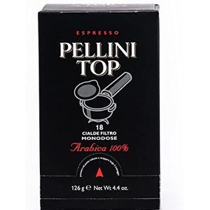 Pellini Top 100% Arabica-koffiepads - Medium Roast Italiaanse koffiepads - Compatibel met standaard ESE Paper Espresso, 108 capsules (6 x 18), 327850191