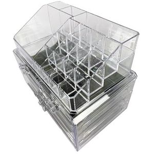 TEMPO DI SALDI Cosmetica-organizer met 4 schuifladen, make-up, transparant, badkameraccessoires