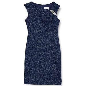 Gina Bacconi Jurk met verfraaide bies, Navy, 12, marineblauw, 38