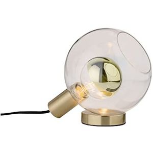 Paulmann 79727 Neordic tafellamp Esben max. 1 x 20 W tafellamp voor E27 lampen bedlampje helder/geborsteld messing 230V zonder lamp