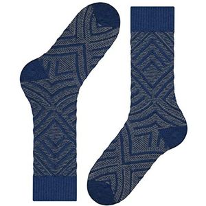 FALKE Heren Loom Flair katoen wol halfhoog met patroon 1 paar sokken, blauw (Royal Blue 6000), 43-44