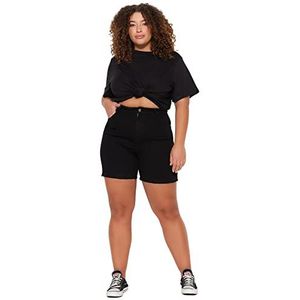 Trendyol Plus Size Shorts & Bermuda - Zwart - Normale taille,Zwart, 44, Zwart, 42 grote maten