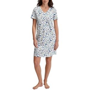 CALIDA Riviera Blue Flower Nights nachthemd voor dames, normale pasvorm, Riviera Blue., reguläre Passform