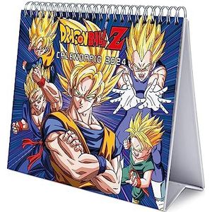 Grupo Erik Dragon Ball Tafelkalender 2024, tafelkalender 2024, met robuuste basis, bureaukalender 2024, Dragon Ball kalender 2024