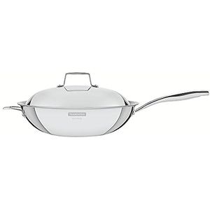 Tramontina 3-laags roestvrijstalen wok, 32cm/34,5 interne/externe diameter, inhoud 5,2 liter