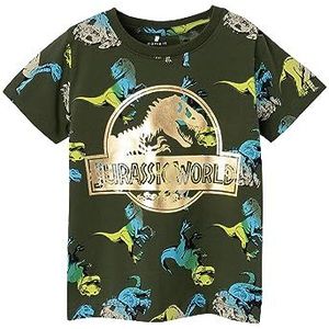 NAME IT Nmmjulle Jurassic Ss Top Vde T-shirt voor jongens, Rifle Green., 92 cm