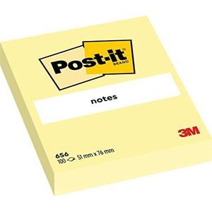 Post-it Sticky Notes, geel, blok à 100 vellen, 51 mm x 76 mm - Voor notities, to-do-lijsten en herinneringen