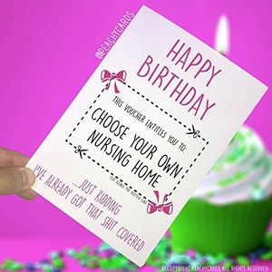 Grappige Verjaardagskaarten Grappige Joke Voucher Kaart Voor Moeder Moeder Beste Vriend Kaart Grappige Kaart, Kaart Voor Haar Grappige Joke Voucher Verpleging Thuis Plezier PC259