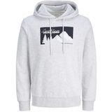 Jack & Jones - Hoodie - Lichtgrijs - Katoen - Met Kap