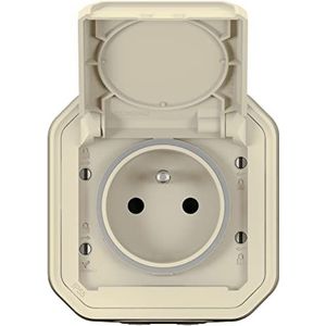stopcontact - 2p+t - beige - opbouw - Legrand plexo 069776l