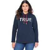 Ulla Popken - Sweatshirt - Marine - Capuchon met Trekkoord - Gerecycled Materiaal