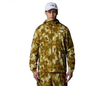 The North Face Ma Hooded Wind Print Windbreaker voor heren Amber Green Aop Print M