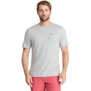 Izod Solide T-shirt met korte mouwen voor heren met zak, lichtgrijs Hei, XXL