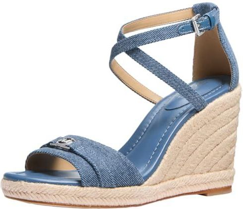 Michael Kors - Denim Sleehak Sandalen - Blauw - Denim
