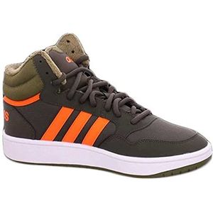 adidas Hoops Mid 3.0 K uniseks sneakers voor kinderen en jongens, donkergroen, oranje, 28 EU