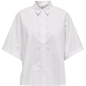 Onlmari Life Ss Boxy Shirt WVN, wit (bright white), S
