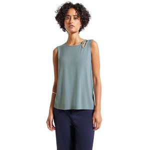 Street One - Dames Top - Blauw - Mouwloos - Uitsnijdingen en Details