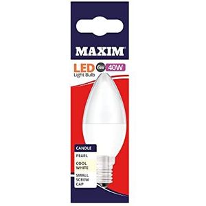 Maxim LED-kaars Cool wit kleine Edison-fitting (SES) lamp 6 W (40 W equivalent) [Energie klasse A +] 10 stuks, E14, 6 W