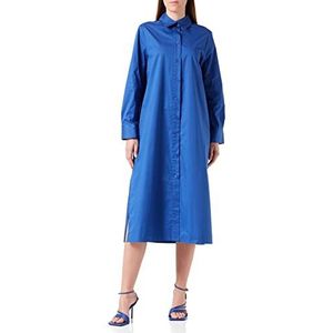 Seidensticker Dames regular fit blousejurk lange mouwen jurk, blauw, 44, blauw, 44