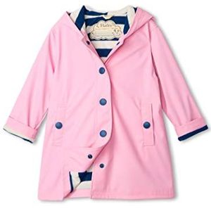 Hatley Splash regenjas voor meisjes, Klassiek roze en marineblauw, 7 jaar