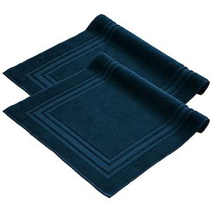 Komfortec Badmat Set - 2 stuks - Zachte en Absorberende Douchemat/Handdoek - 50x70 cm - 100% Katoen – Petroleumblauw