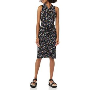 Amazon Essentials Dames mouwloze crossover twist hals faux wrap jurk, zwart Ditsy bloemen, XS
