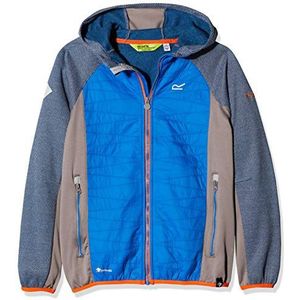 Regatta Kid's Excelsis Stretch Tweekleurig waterafstotend Hooded Fleece, Rock Grijs/Oxford Blauw, Maat 7-8