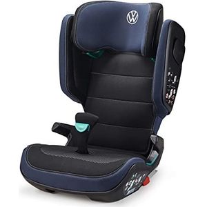 Volkswagen 11A019906 kinderzitje i-Size Kidfix ISOFIX norm R129 ventilatie Secure Guard, afneembare rugleuning, verstelbare hoofdsteun, in VW design, zwart/blauw