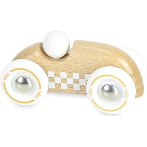 VILAC - Games en speelgoed – raceauto – Mini Rallye Checkers – natuurlijk hout gelakt – beige – spel voor kinderen vanaf 12 maanden – gemaakt in Frankrijk – 2282S