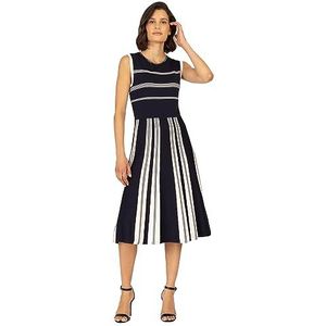 ApartFashion Gebreide damesjurk, crème-navy, 42
