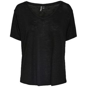 PIECES Pcnollie Ss Top Noos T-shirt voor dames, zwart, L