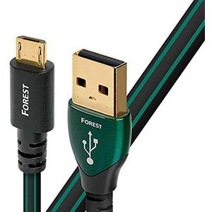 AudioQuest 3m Forest Micro-USB, 3m USB A, Micro-USB B stekker, zwarte USB-kabel - USB-kabel (3m, USB A, Micro-USB B, 2.0, stekker/stekker, zwart)