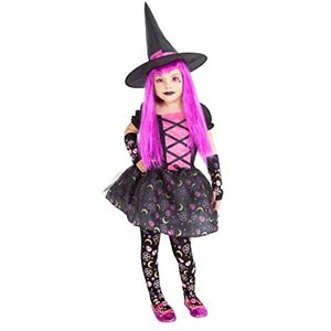 Rubies Heks Moonlight Pink meisjesjurk roze hoed en kousen origineel Halloween carnaval verjaardag S8671-M