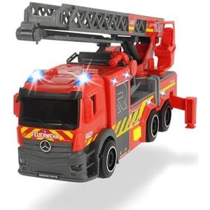 Dickie 203714011 Brandweerauto, 23 cm, licht en geluid, draaibare ladder en uittrekbare poten