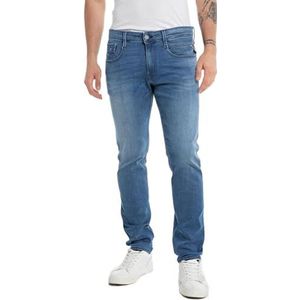 Replay Heren Jeans Anbass Slim-Fit met Power Stretch, Dark Blue 007, 28W x 30L