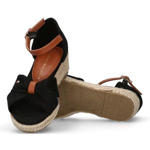 Tommy Hilfiger Karin Plateausandalen van touw, zwart, 33 EU, Zwart, 33 EU