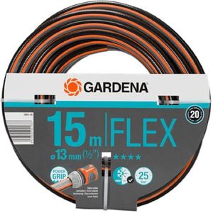 GARDENA Comfort FLEX slang 13 mm (1/2"") 15 m: Vormvaste, flexibele tuinslang met Power Grip profiel, hoogwaardige spiraalweving, 25 bar barstdruk, zonder Original GARDENA System onderdelen (18031-20)