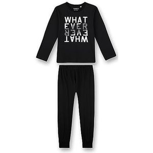 Sanetta Jongenspyjama lang zwart | Hoogwaardige en comfortabele katoenen pyjama voor jongens. Pyjama set voor jongens, zwart, 188