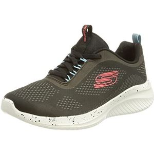 Skechers Ultra Flex 3.0 New Horizons Sneaker voor dames, Zwarte mesh blauwe rand, 38 EU