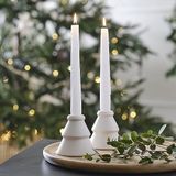 Ginger Ray Witte keramische kerstboom diner kandelaars tafelblad decoraties 2 Pack