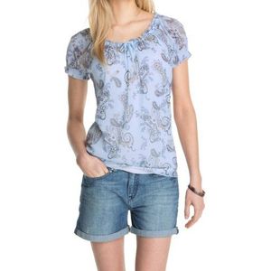 ESPRIT dames T-shirt Carmen met opdruk van elastisch mesh 034EE1K046