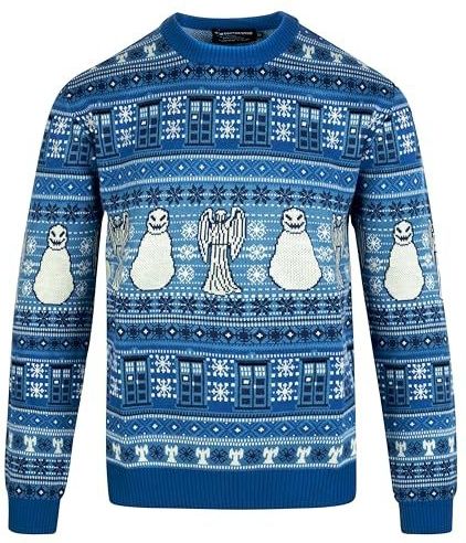 Doctor Who - Officiële BBC - Feestelijke Jumper - Blauw - Kersttrui