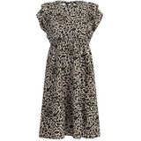 Faina - Jurk - Chamois/Zwart - Cocktailjurk - Dierenprint - Kwartmouw