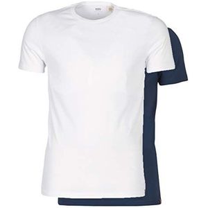 Levi's heren Slim 2-Pack Crewneck Tee, Dress Blues/ White, XS